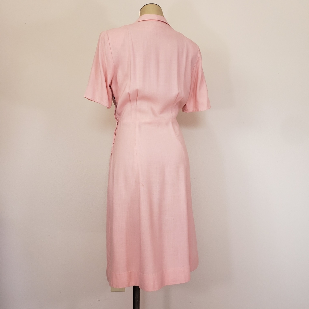 VTG 50s Pink Short Sleeve Mendel Dress - Picture 6 of 13